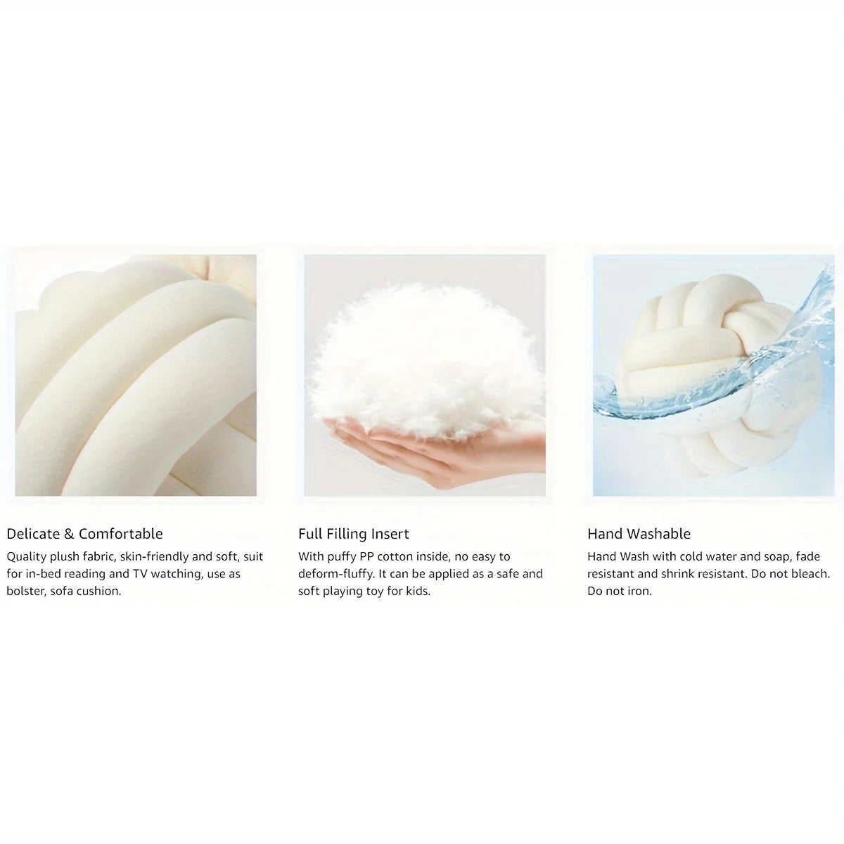 Design-Knoten-Kissen „Nordic Style“ – Handgemachtes Dekokissen in Streifenoptik