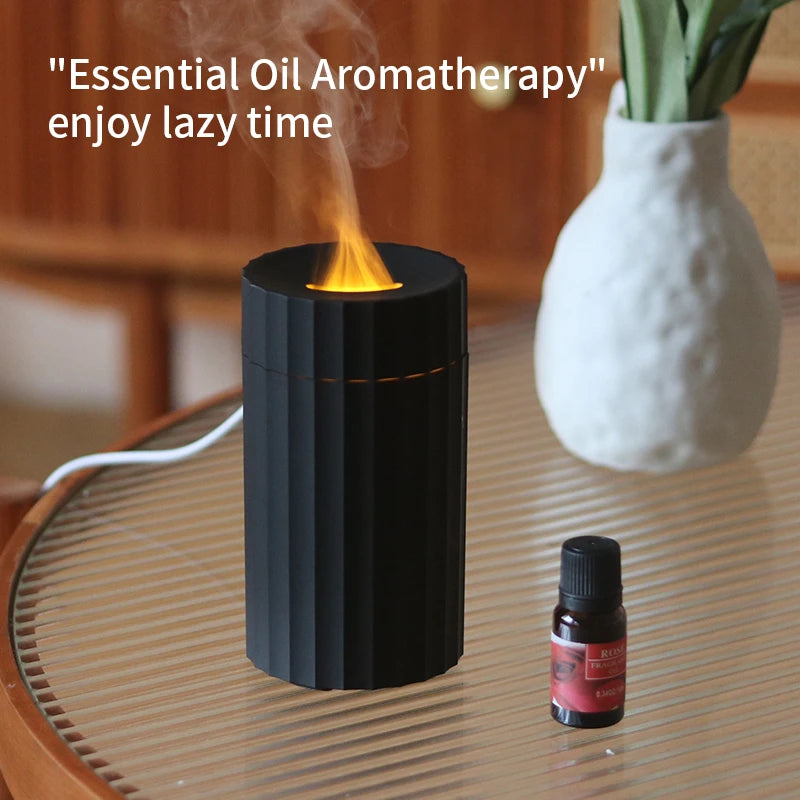 USB Aroma-Diffuser mit Farbflamme – Luftbefeuchter & Duftlampe in einem