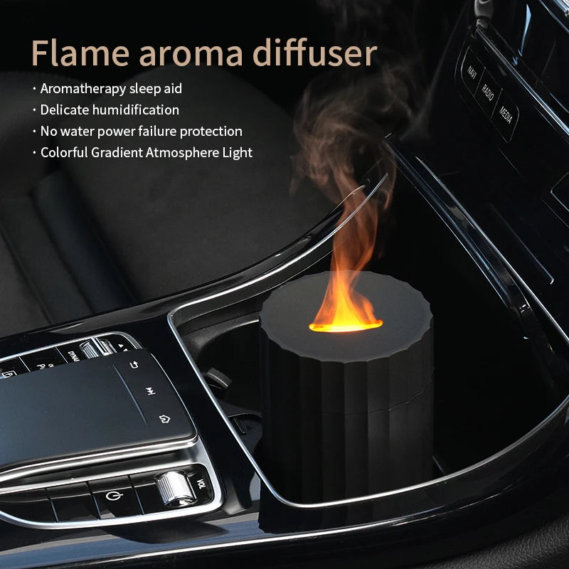 USB Aroma-Diffuser mit Farbflamme – Luftbefeuchter & Duftlampe in einem
