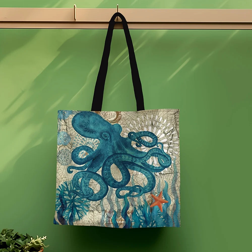 Große Strandtasche mit Tiermotiven – Natur genießen mit Stil Aus Leinen mit viel Stauraum – perfekt für Strand, See oder Picknick