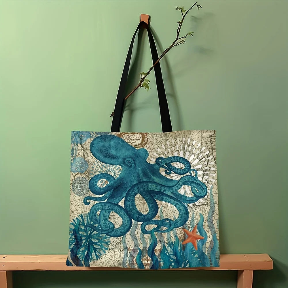 Große Strandtasche mit Tiermotiven – Natur genießen mit Stil Aus Leinen mit viel Stauraum – perfekt für Strand, See oder Picknick