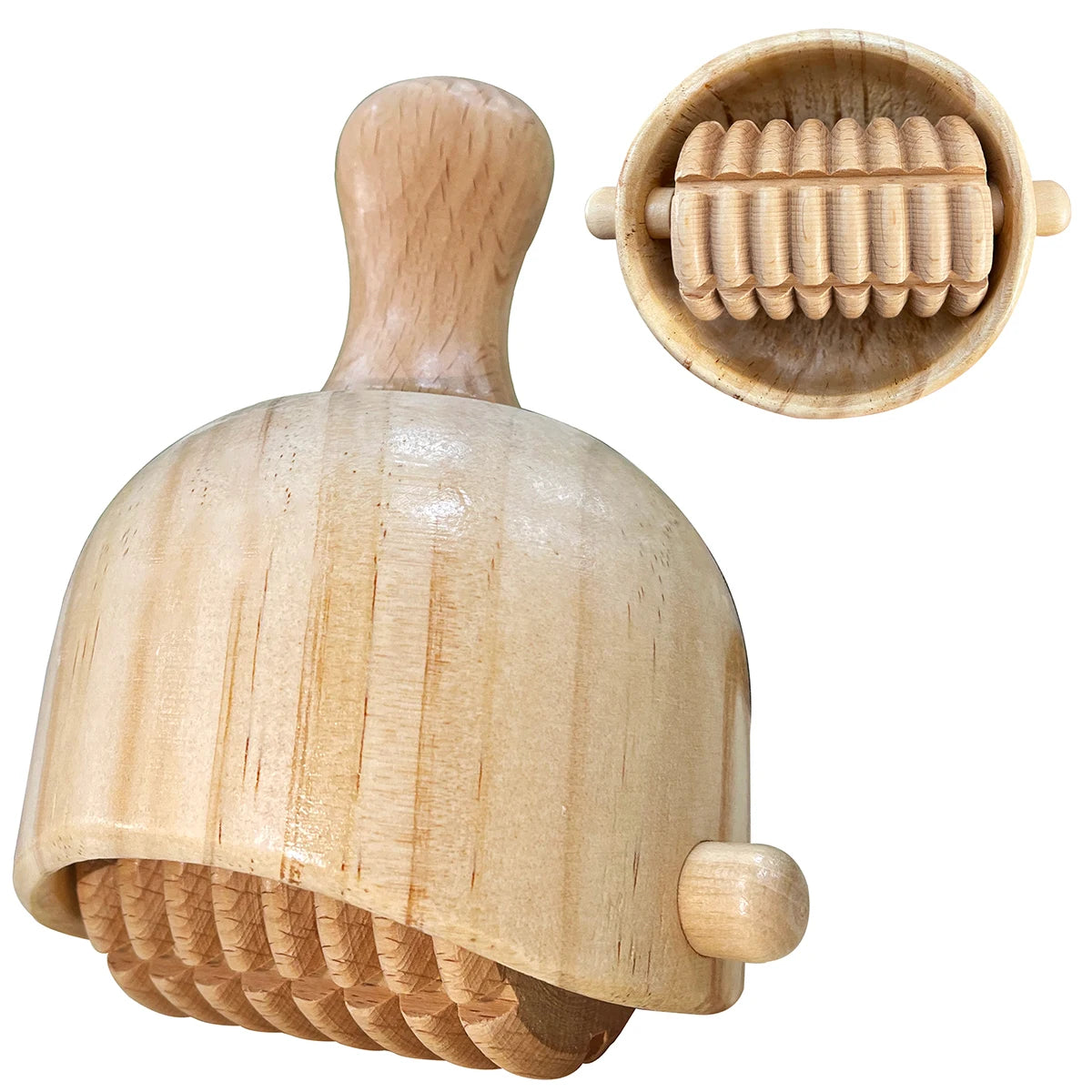 Holz-Massagebecher „Body Sculpt Pro“ – mit integriertem Roller zur Körperformung & Entspannung