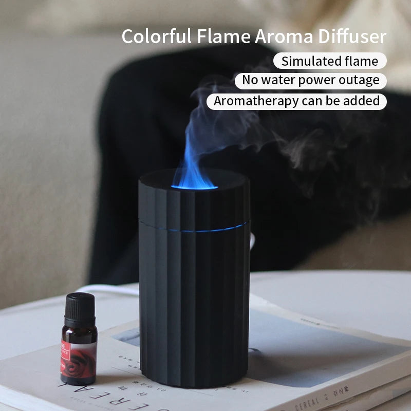 USB Aroma-Diffuser mit Farbflamme – Luftbefeuchter & Duftlampe in einem
