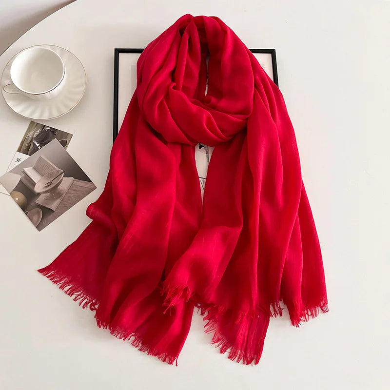 Eleganter Pashmina-Schal – Weicher Damen-Winterschal in Unifarben