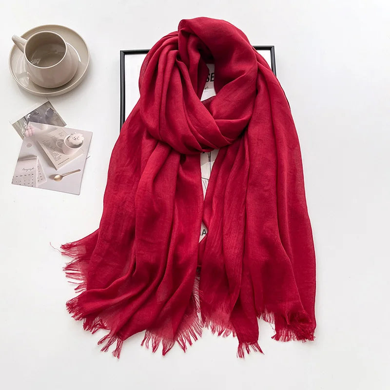 Eleganter Pashmina-Schal – Weicher Damen-Winterschal in Unifarben