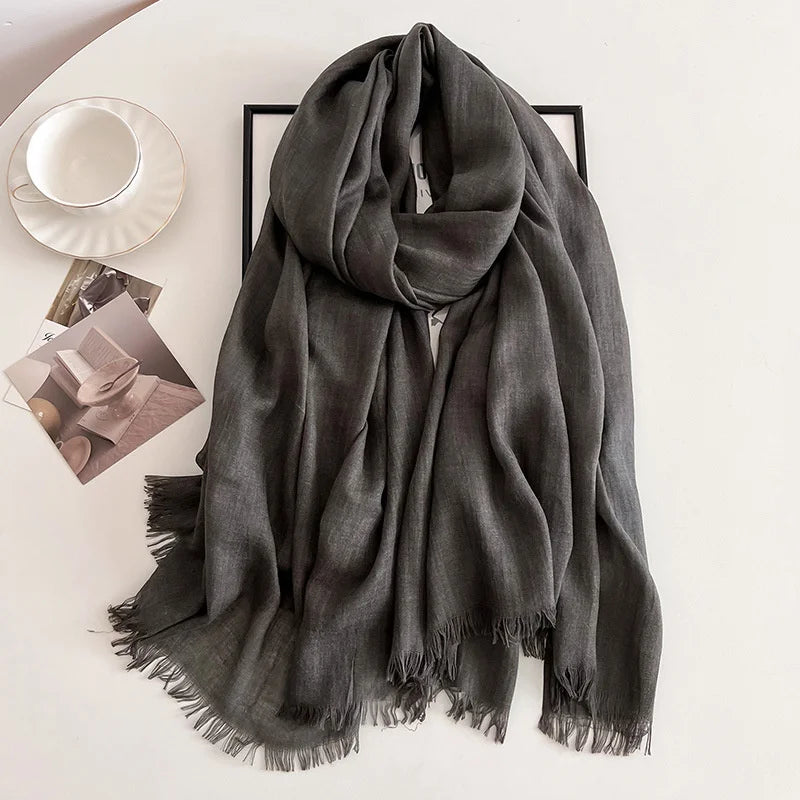 Eleganter Pashmina-Schal – Weicher Damen-Winterschal in Unifarben
