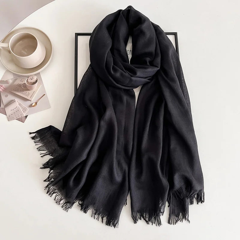 Eleganter Pashmina-Schal – Weicher Damen-Winterschal in Unifarben