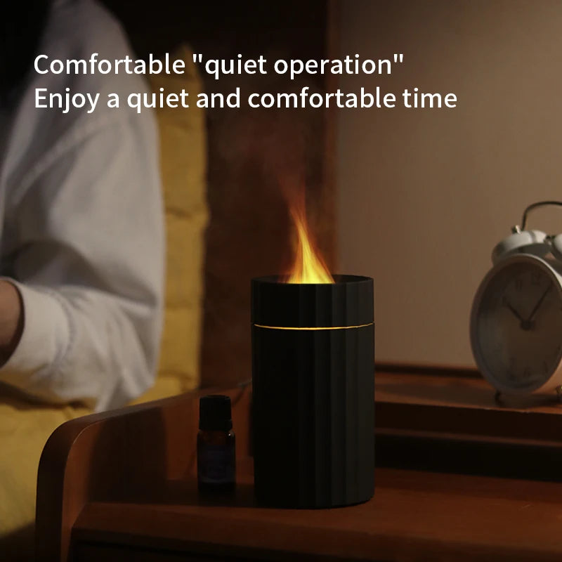 USB Aroma-Diffuser mit Farbflamme – Luftbefeuchter & Duftlampe in einem